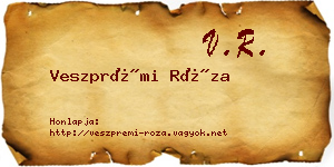 Veszprémi Róza névjegykártya